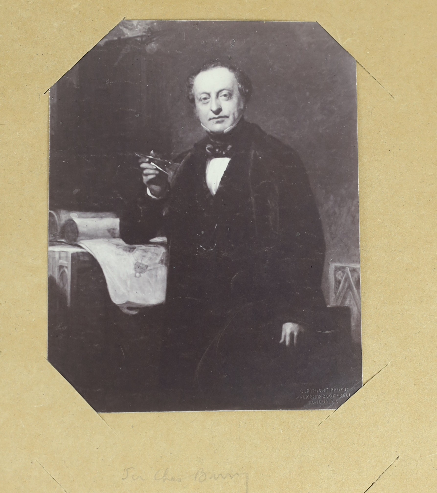 Pugin, Auguste and Le Keux, John and Henry - Specimens of the Architectural Antiquities of Normandy, 4to, cloth, with 80 plates, ownership signature of Charles Barry [1795-1860], best known for the rebuilding of the Pala